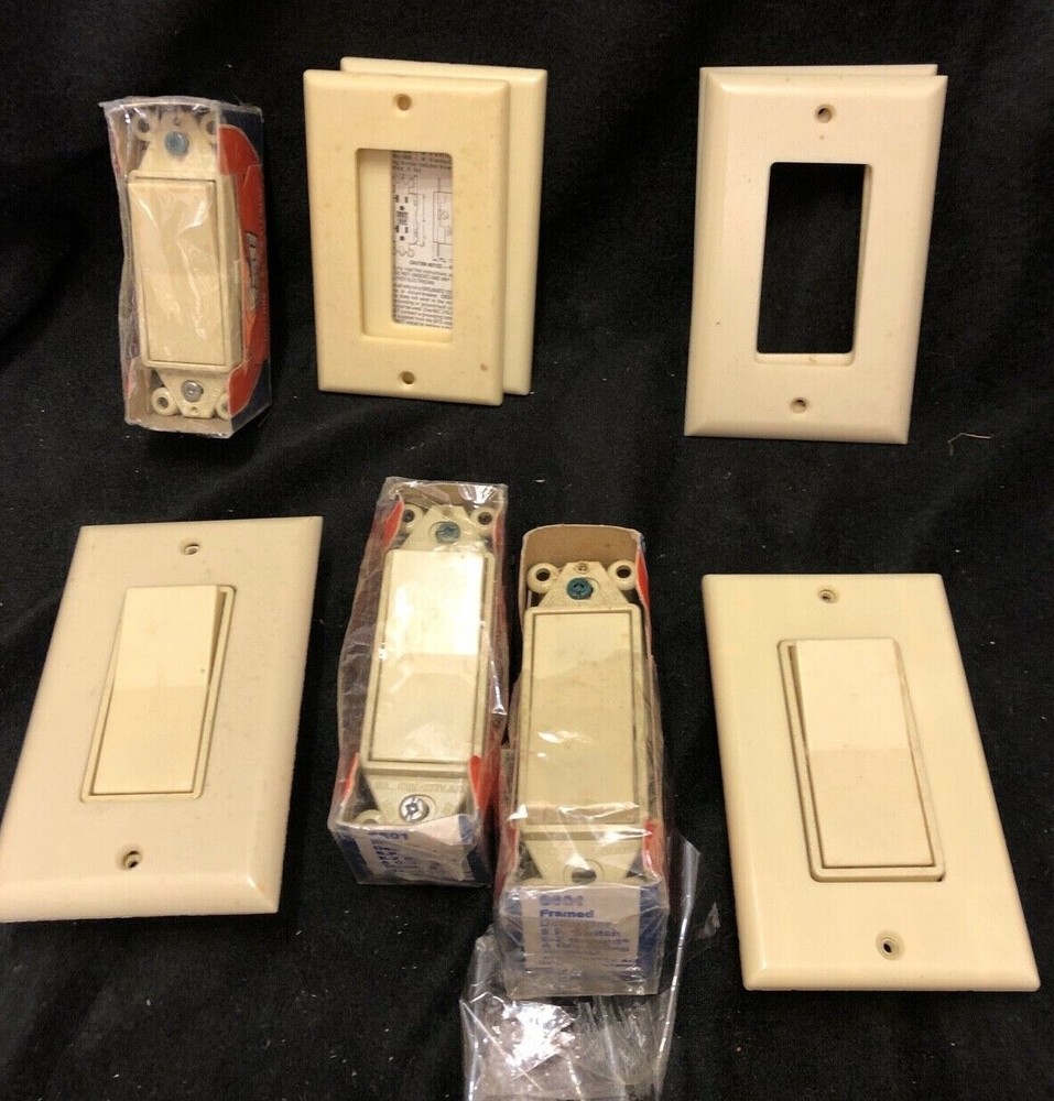5 Vintage Eagle Rocker Switch Ivory Wall Plates Early Electronics Light Restore