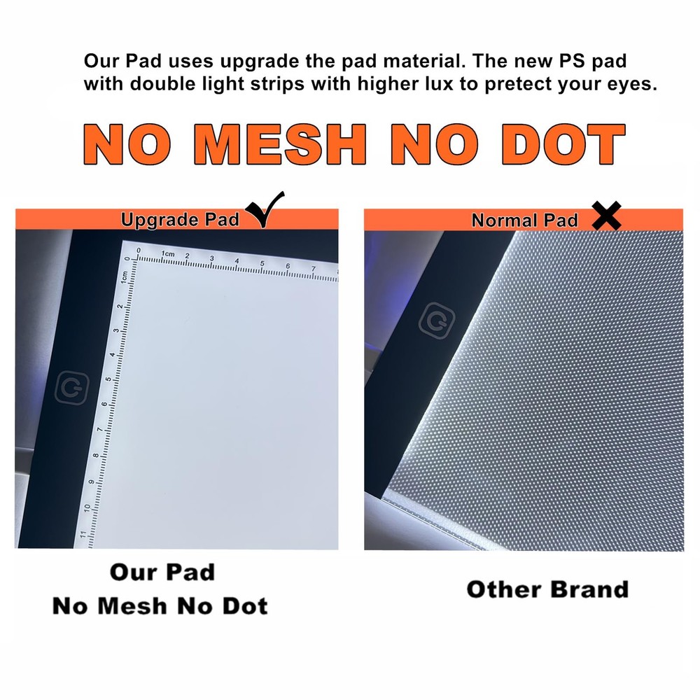 A2 Extra Large Tracing LED Light Pad for Diamond Art, Premium, Black