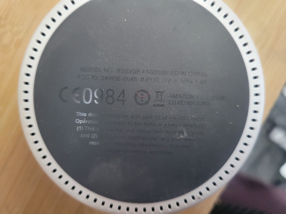 Amazon White Echo Dot (2nd Generation) Model RS03QR Tested EXCELLENT