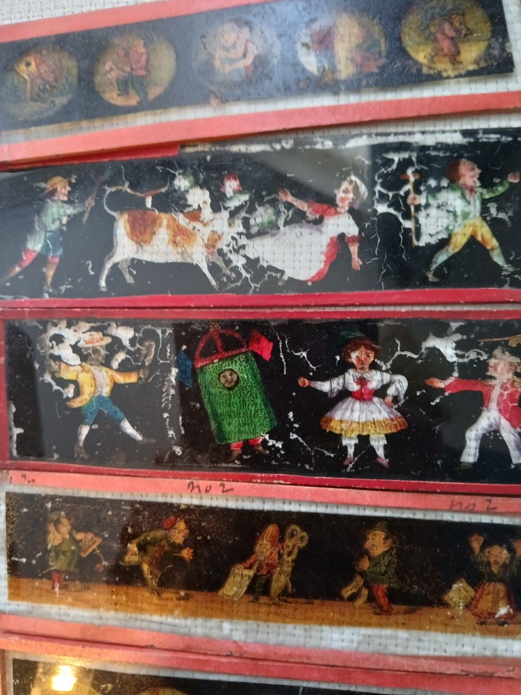 victorian magic lantern push slides