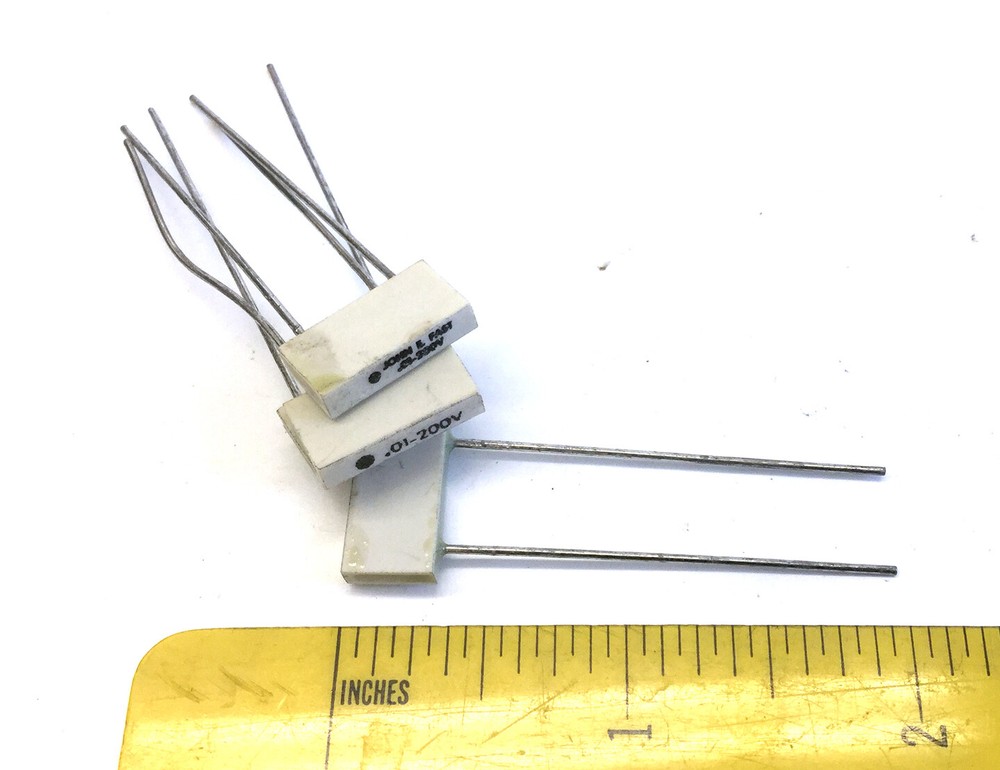 10 NOS John E Fast Radial Style Capacitors .01 uf 200v