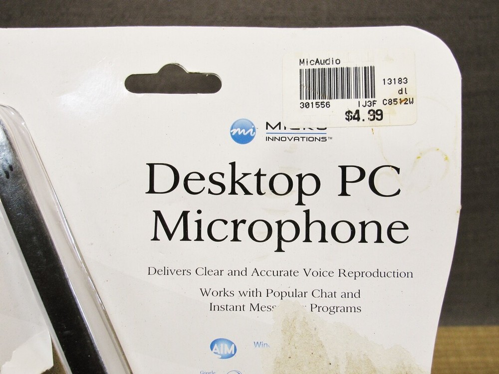 PC MIC Micro Innovations MM710M VoiceMaster Desktop Microphone Open Box