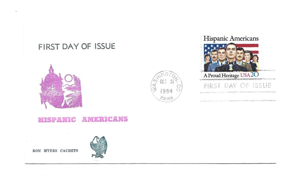 2103 Hispanic Americans, Ron Myers Cachets FDC