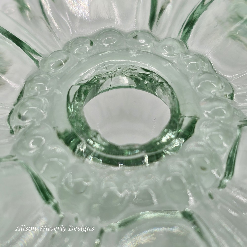 Uranium Glass Flower Shape Curtain Tie Back Mint