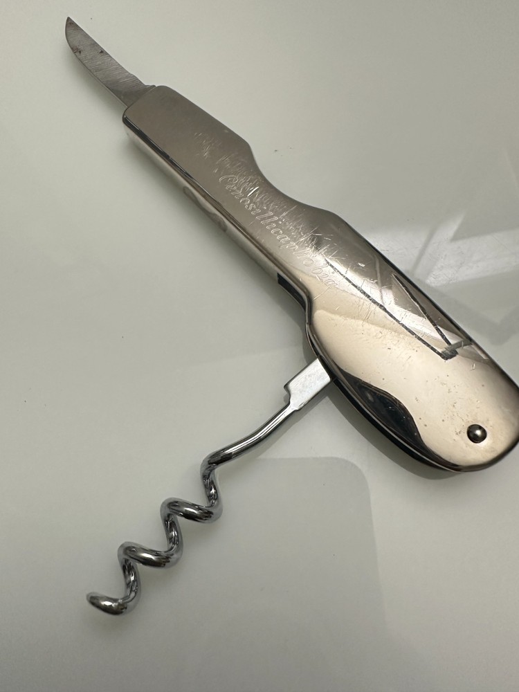UNIQUE Stainless "Cenosillicaphobia" Waiters Corkscrew Wine Key Opener
