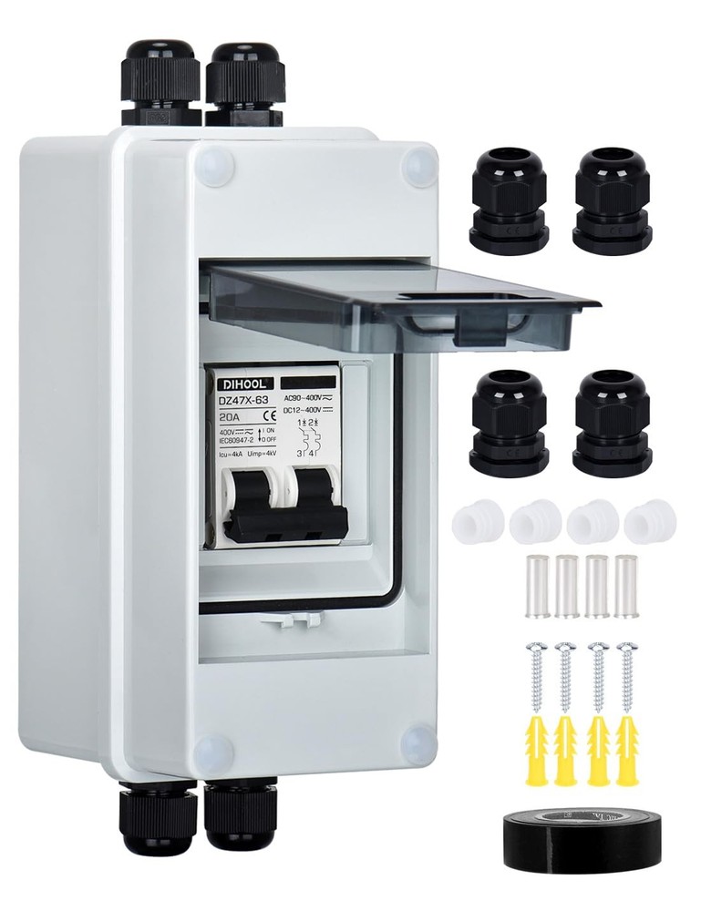 20 Amp Circuit Breaker PV Disconnect Switch Small Breaker Box