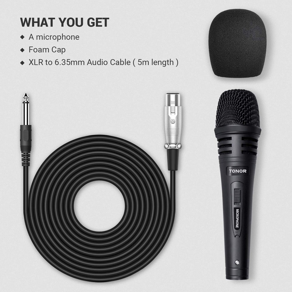 Studio-Quality Handheld Karaoke Microphone - Mute Function & XLR Cable
