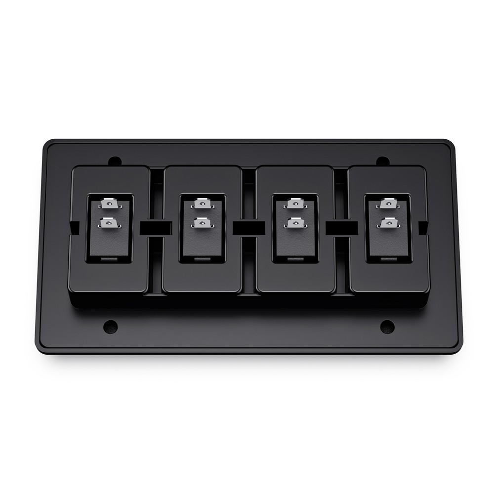 Single 4 Gang On-Off 12V Black Light Switch -RV Camper Trailer Marine Boat 12 V