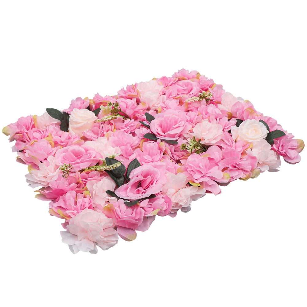12Pcs Artificial Flower Wall Panel Silk Dahlia Rose Backdrop Party Wedding Decor
