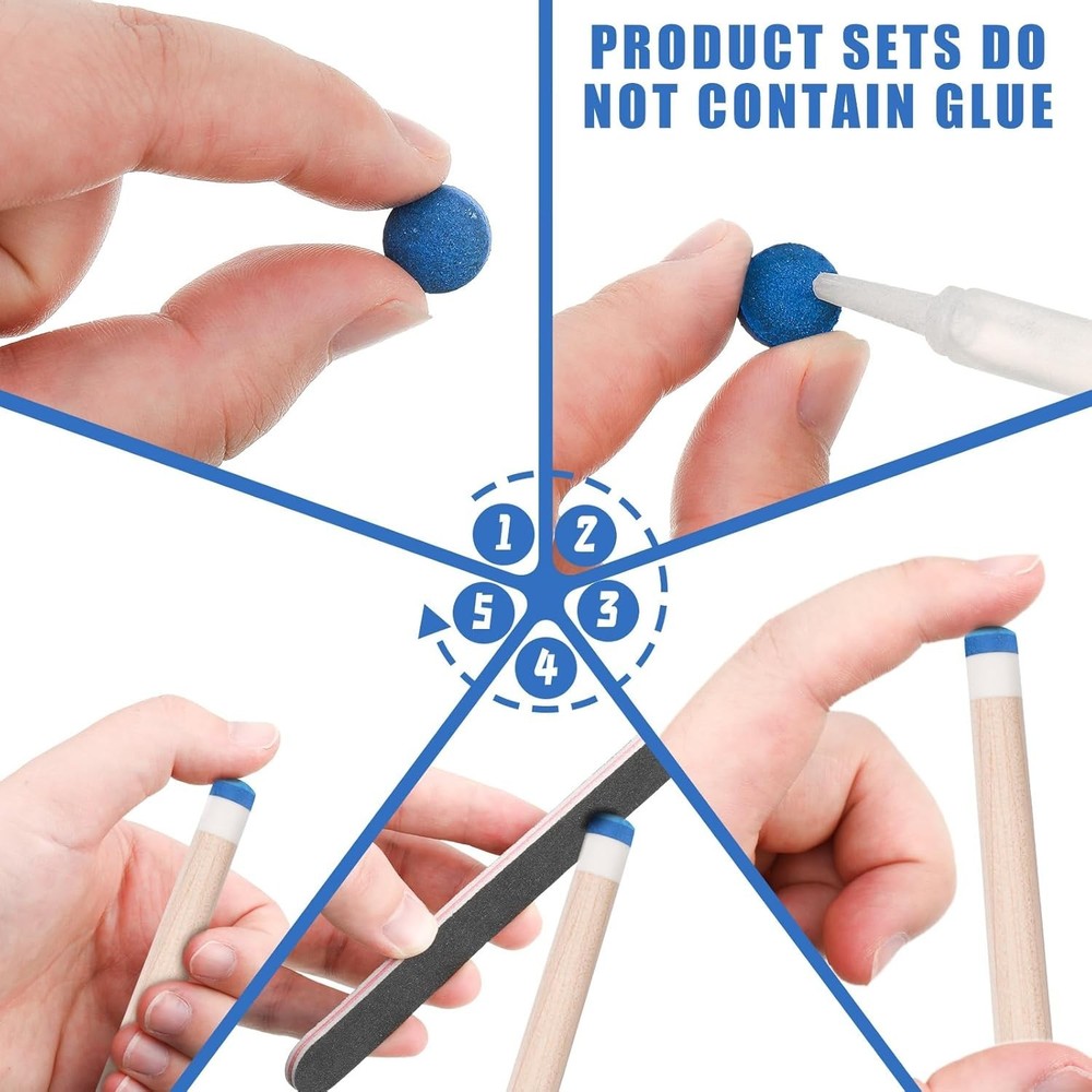 Essential 20-Pack Pool Cue Tips with Storage Box - Perfect for All Players