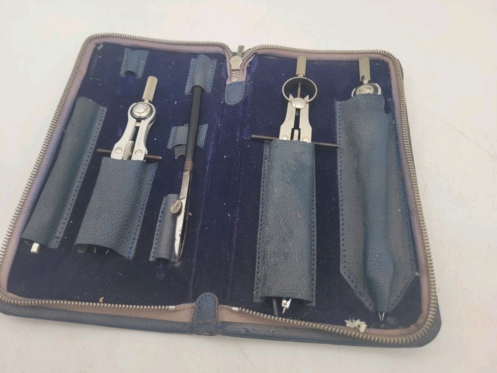 Vintage Dietzgen Germany Drafting Compass Set Case Architect Engineering Alliet