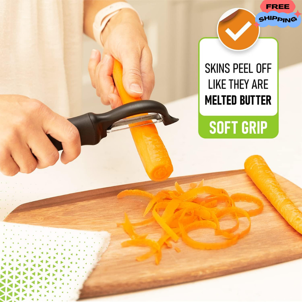 Spring Chef Swivel Vegetable Peeler Stainless Steel Black