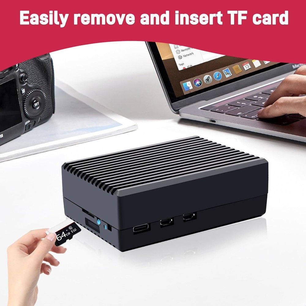 Aluminum Case for Raspberry Pi 5, Passive Cooling Case with Cooling Column