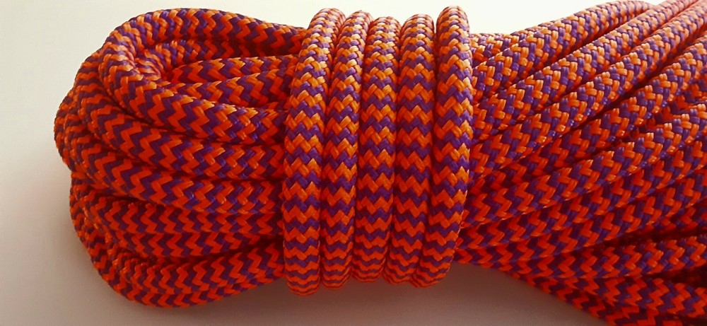 9/16 x 42 ft. Double Braid-Yacht Braid Polyester Rope.Herringbone Orange/Purple