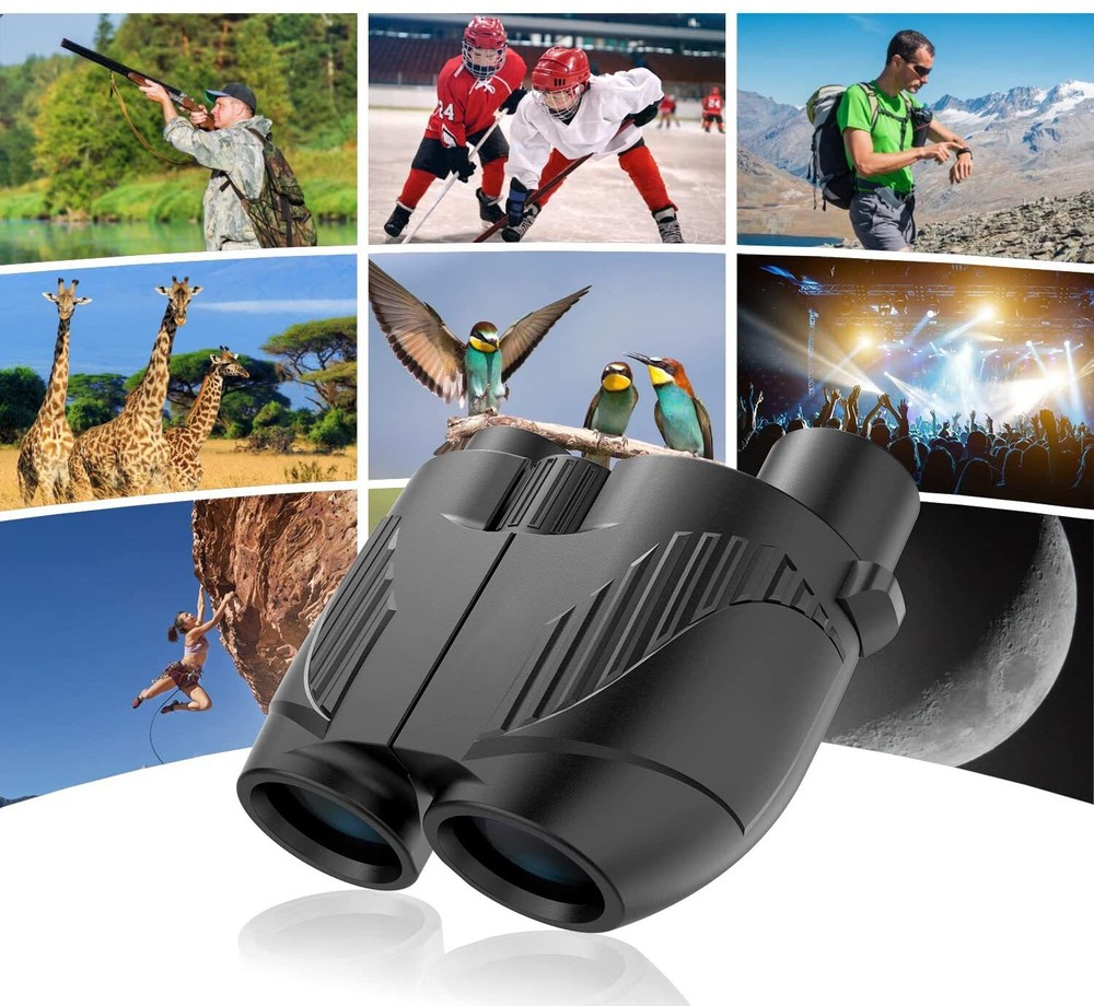 Binoculars High-Resolution 12 x 25 Optics Clear Vision Compact Size Outdoor Camp