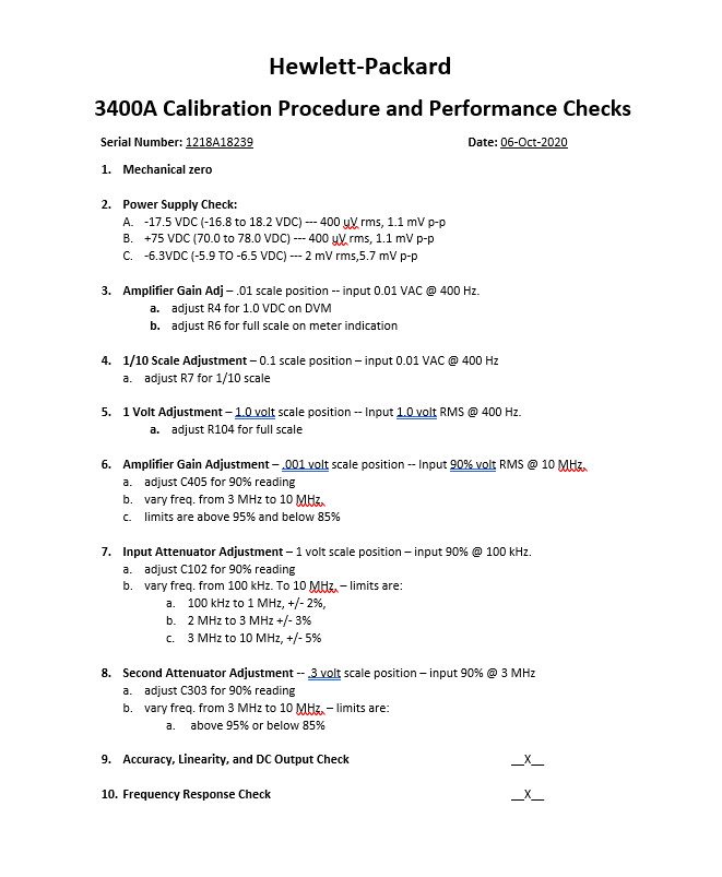 HP 3400A RMS Voltmeter | Refurbished | Calibrated