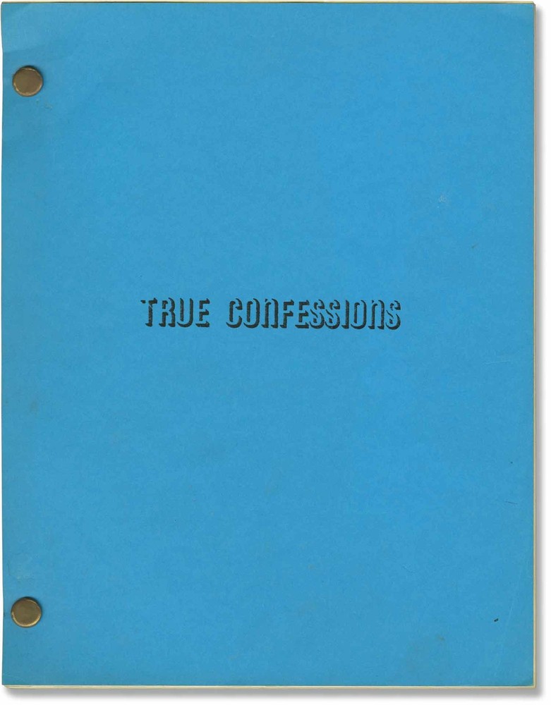 Robert Duvall Robert De Niro TRUE CONFESSIONS Original screenplay for #160041