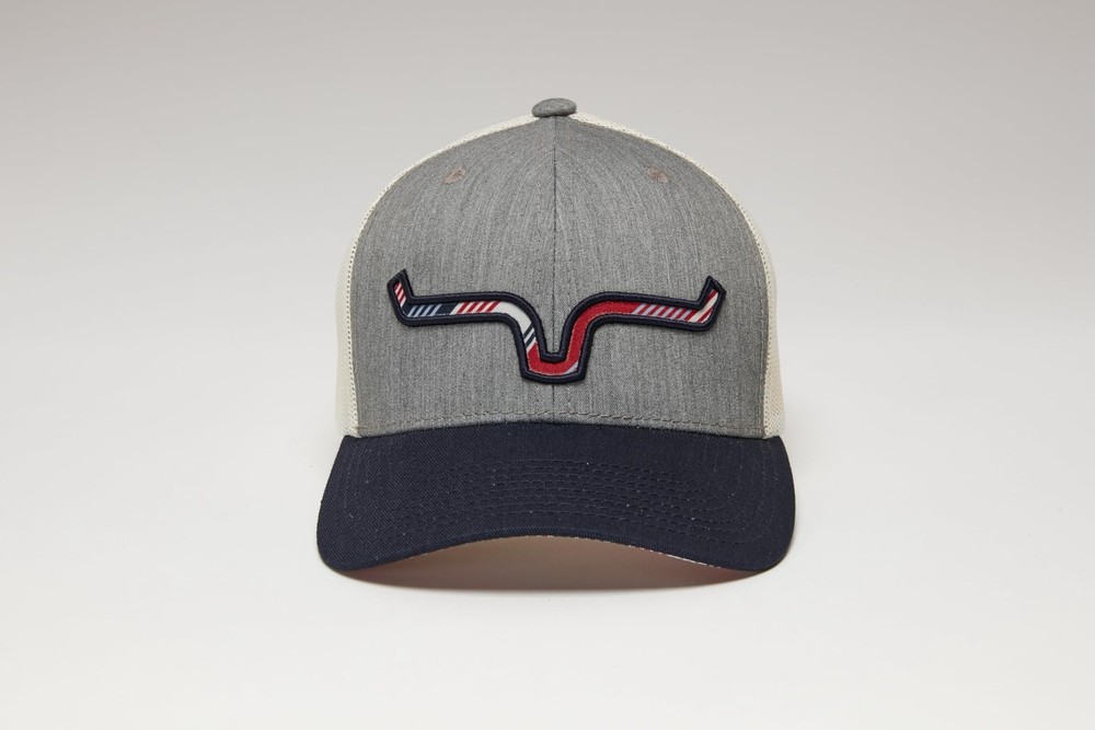 Kimes Ranch Adjustable Snapback Hats Anson Trucker Hats One Size Grey Heather