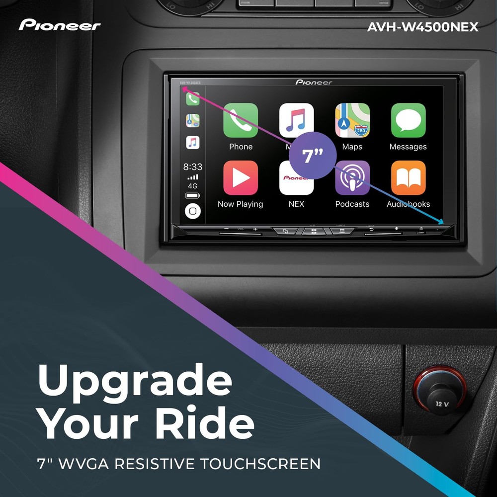 Pioneer AVH-W4500NEX 7" Capacitive Touchscreen, Double Din – Wireless & Wired