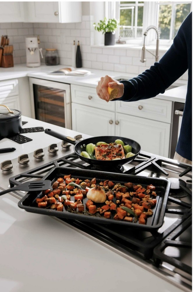 Thyme & Table 32-Pc Cookware & Bakeware Set Ceramic Nonstick Pots Pans – Black