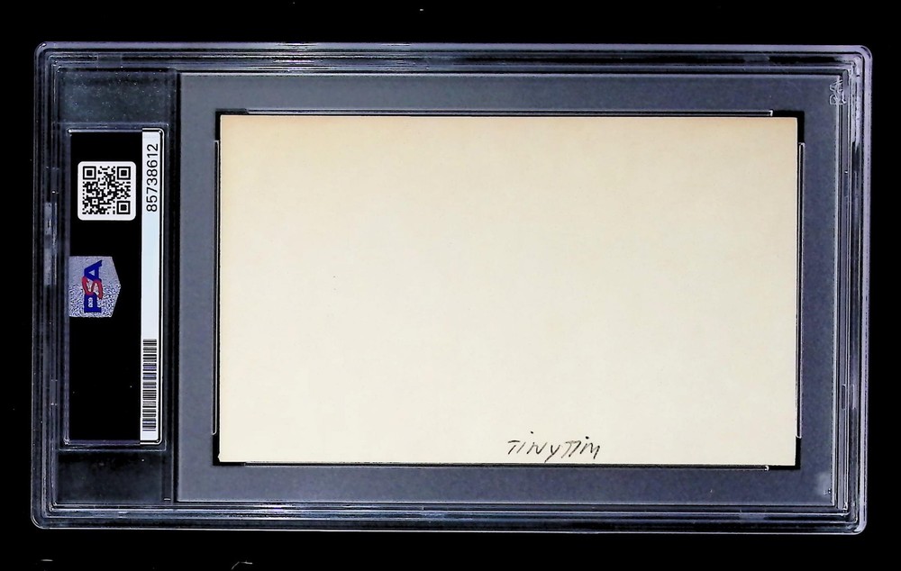 Tiny Tim - Index Card Autograph - PSA Tallboy Holder - 85738612