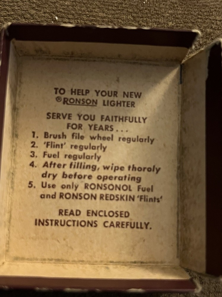 Vintage Ronson Whirlwind Lighter Original Box VG/EX