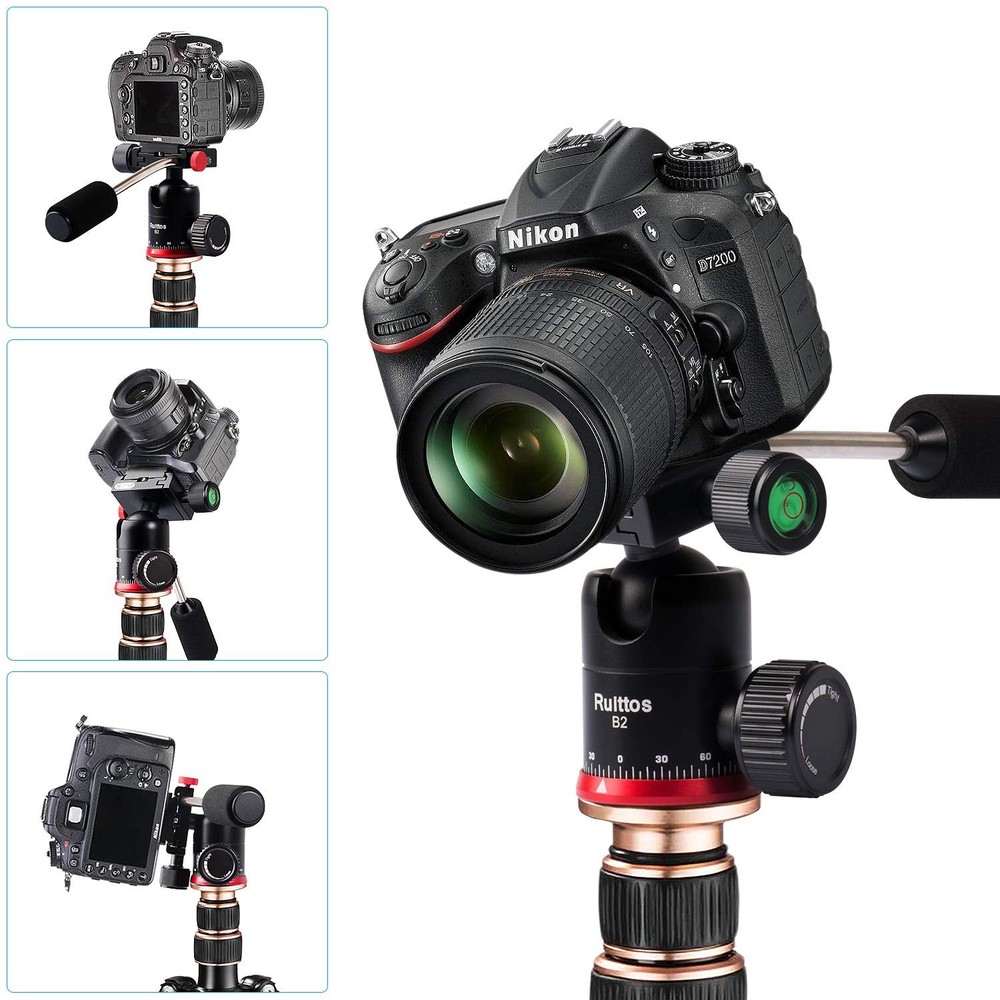 Tripod Ball Head Pan Head Camera Mount with Quick Release Shoe Plate and Hand...
