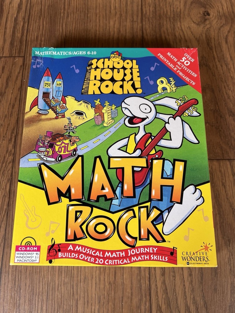 School House Rock Math Rock Educational CD-ROM With Box Vintage