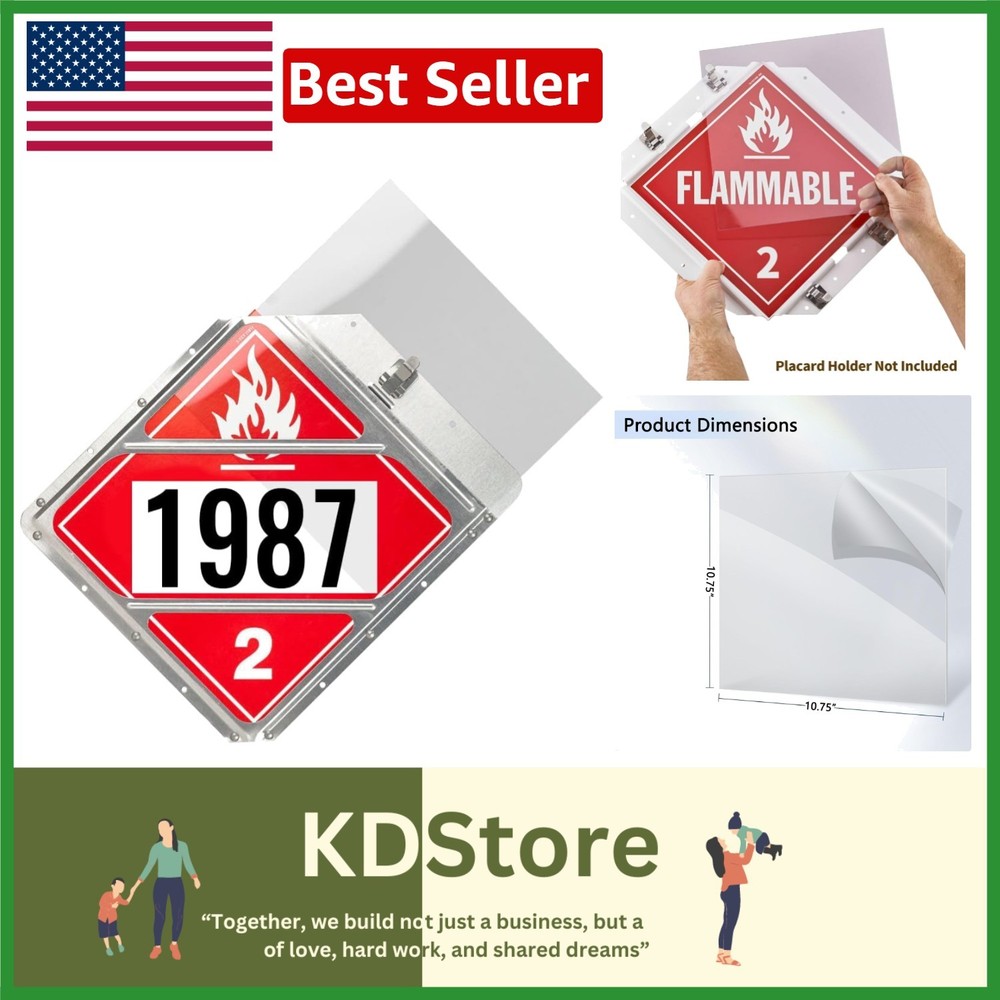 4-Pack Impact & UV-Resistant Hazmat Placard Shields