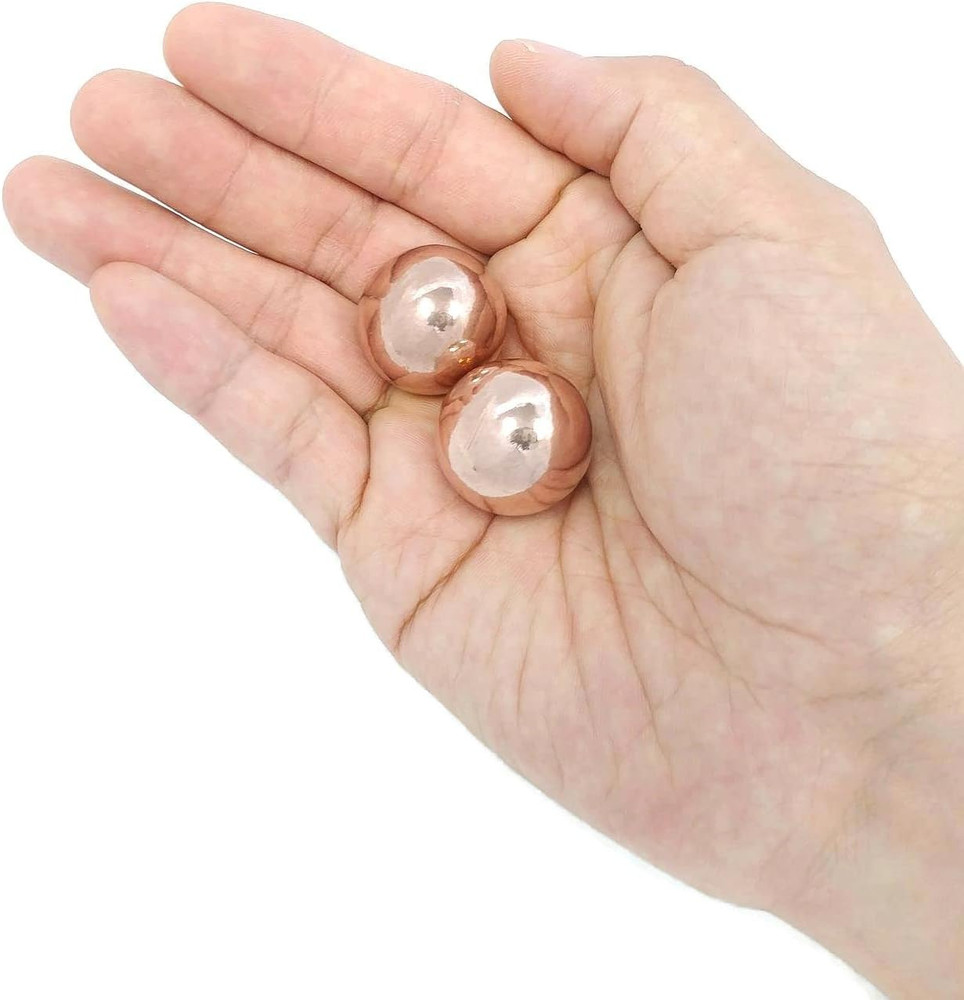 Top Chi Solid Copper Baoding Balls with Carry Pouch for Hand Therapy, Exercise,