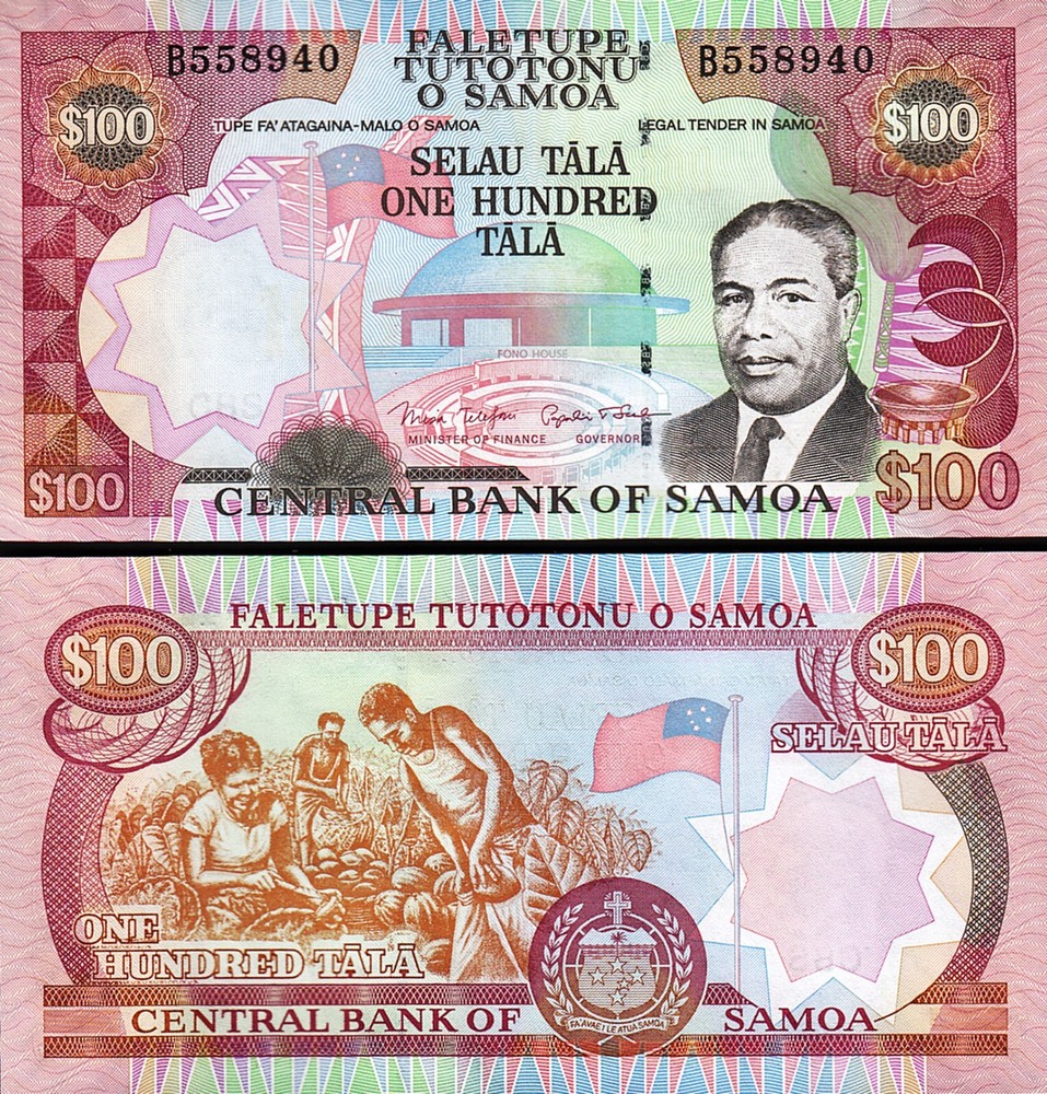 Samoa 100 Tala 2006, UNC, P-37, Prefix B