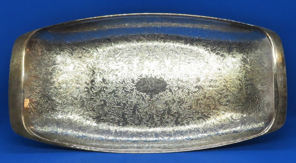 Silver plate electroplate vintage Victorian antique rectangular serving dish