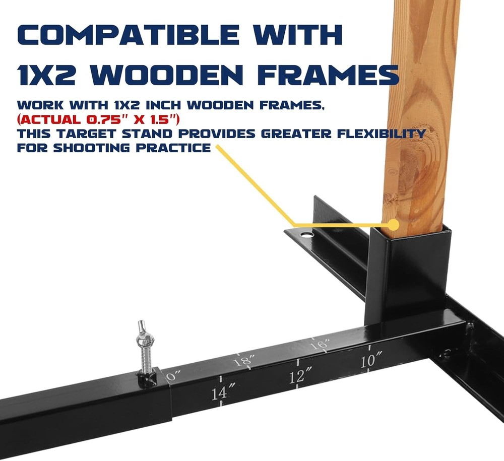 Compact Target Stand Base for Shooting Range with Reusable Cardboard Targets