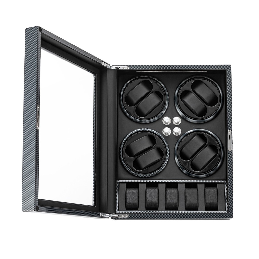 LED Light Automatic Watch Winder Box Display Storage Case 8+5 Watch Winder Box