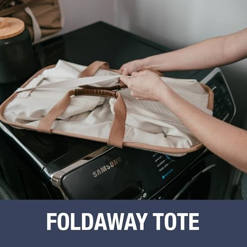 Collapsible Laundry Caddy – Foldable Laundry Hamper & Tote, 2 Pack LUXE Mocha