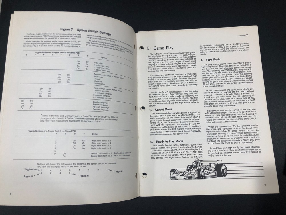 Atari Monte Carlo Arcade Operation Manual