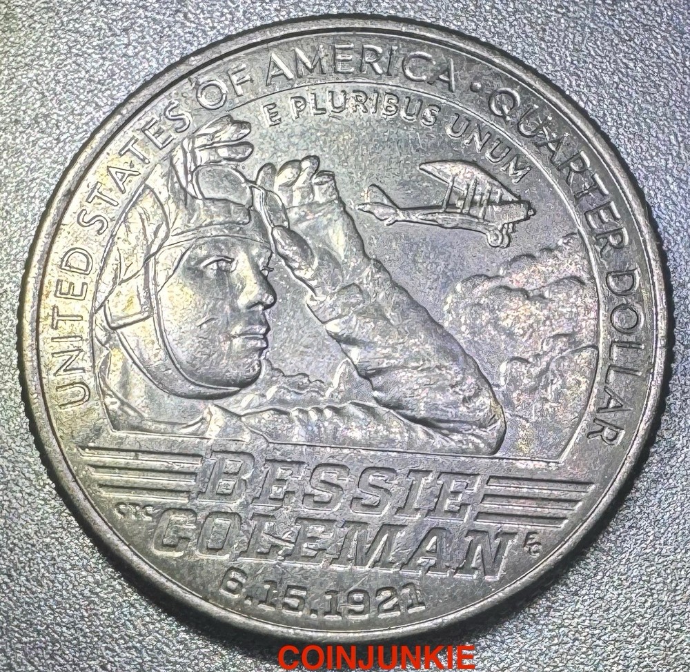 2023 P Bessie Coleman Quarter-STRIKE THROUGH ERROR ON REVERSE