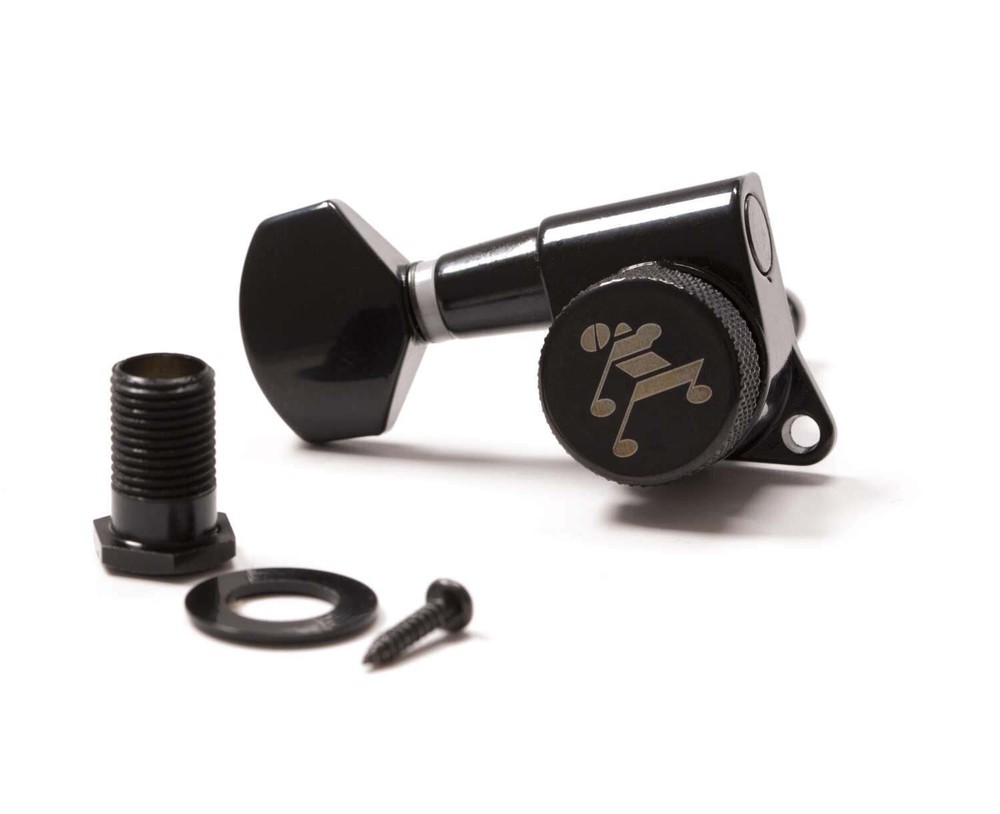 Tone Ninja 19:1 Locking Tuners, 6 Inline staggered Baritone, Left hand Black