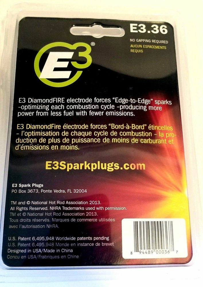 E3 Spark Plugs E3.36 (QTY 1) for Watercraft