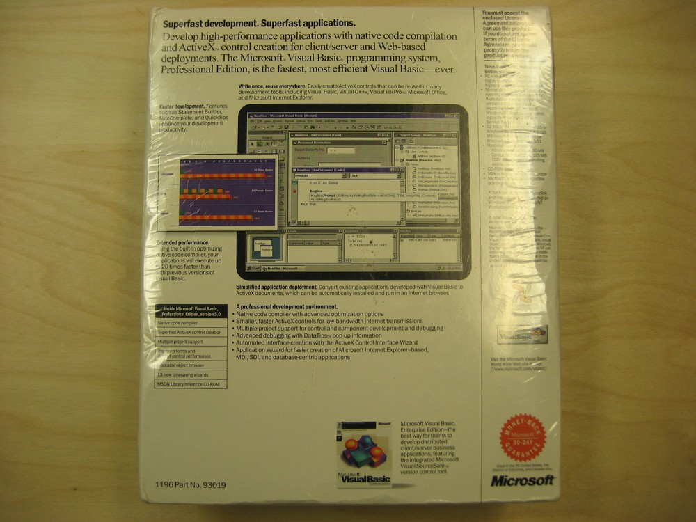 Microsoft Visual Basic Professional Edition 5.0 (Retail) (1 User/s) - Upgrade...