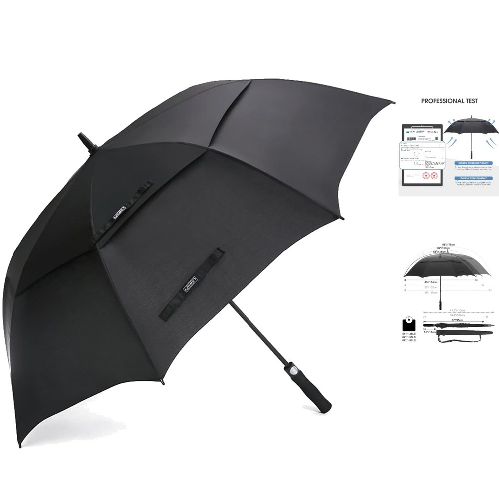 Ultimate 68-Inch Golf Umbrella: Auto Open, Double Canopy, Wind Resistant Design