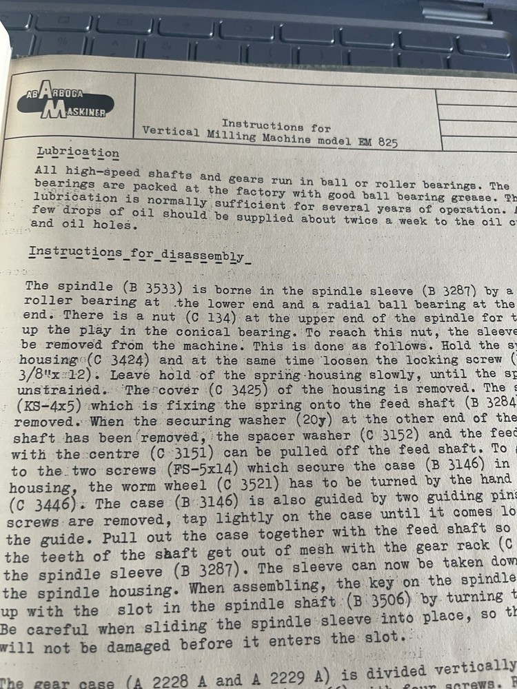 Arboga Maskiner Operating Instructions