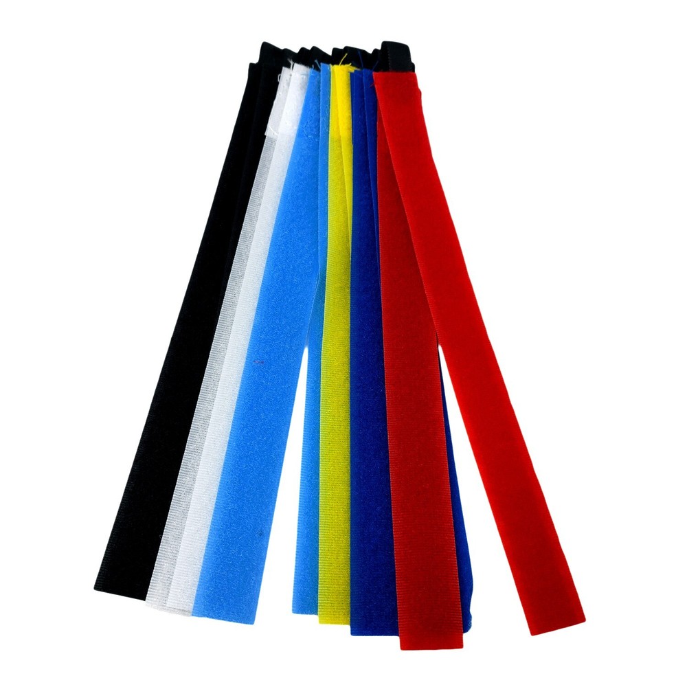 60Pcs 8.5" Color Cable Ties Wire Cord Straps Reusable Hook & Loop Bulk Lot