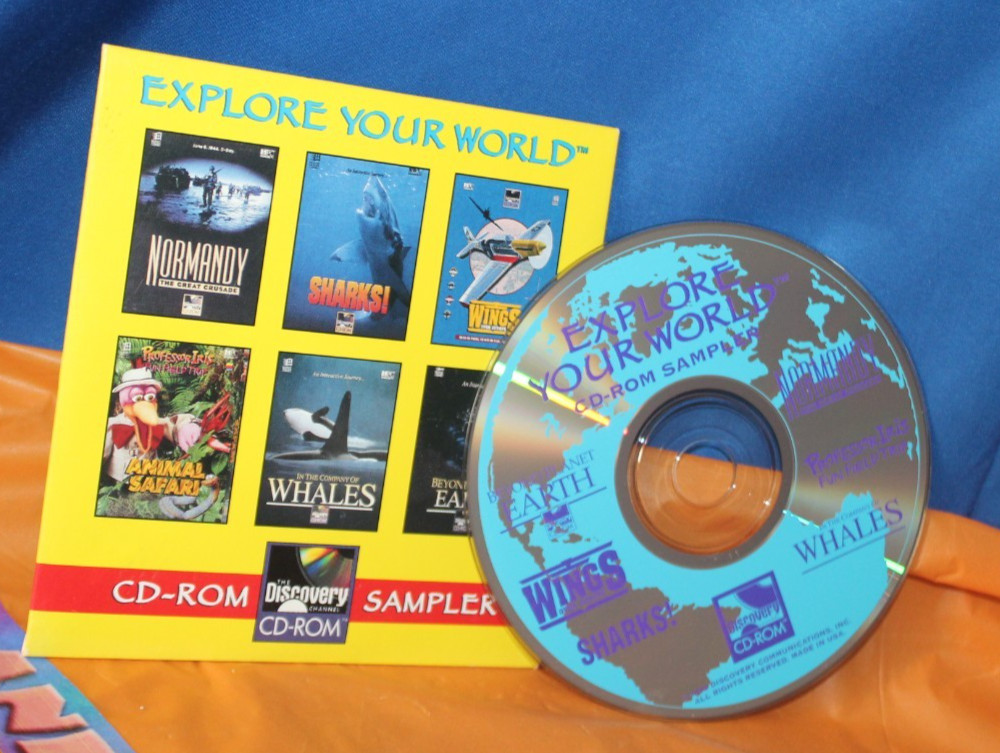 Vintage 1994 Discovery Channel Explore Your World Computer CD Rom Sampler Disc