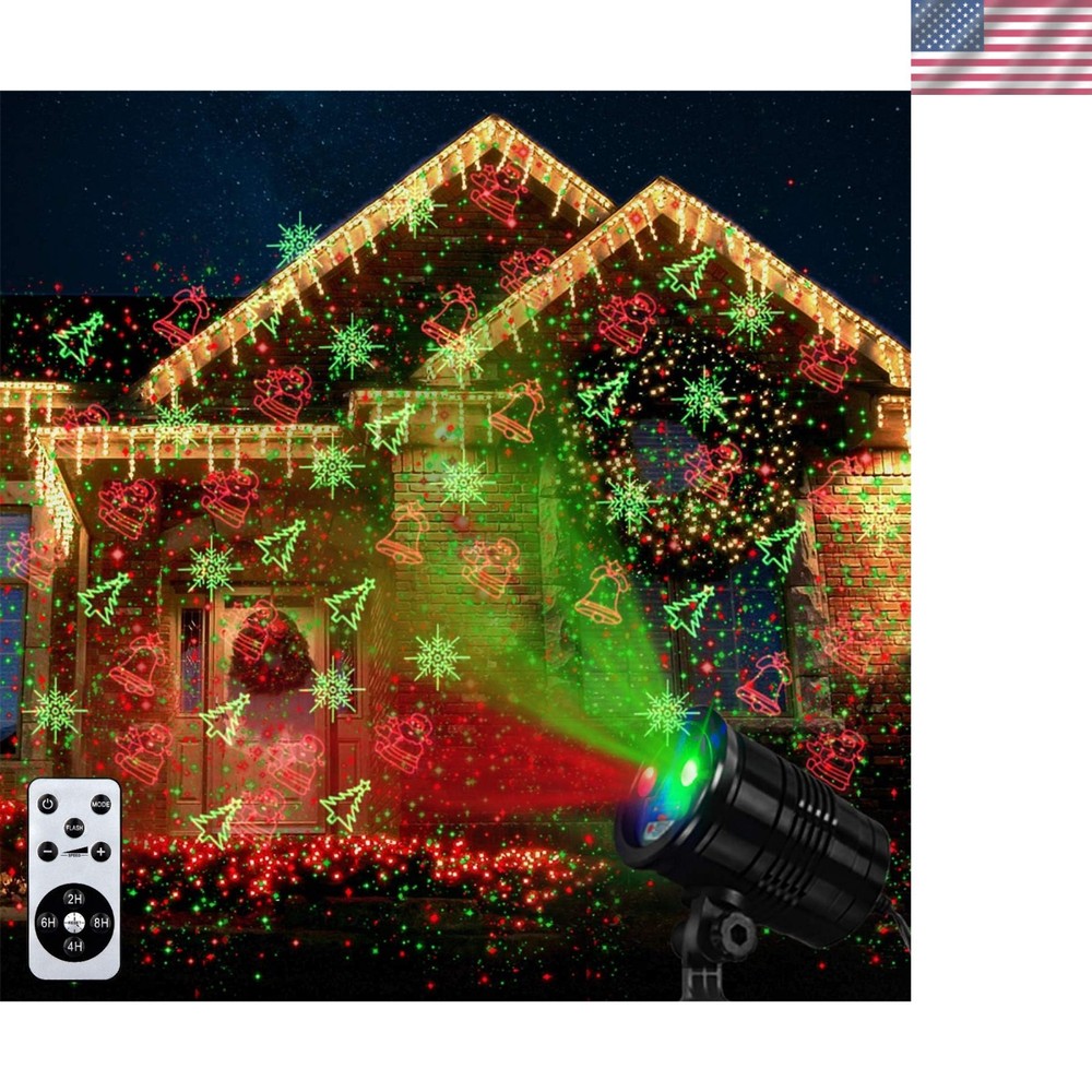 Weatherproof LED Christmas Projector Light - Multicolor Patterns for Festivities