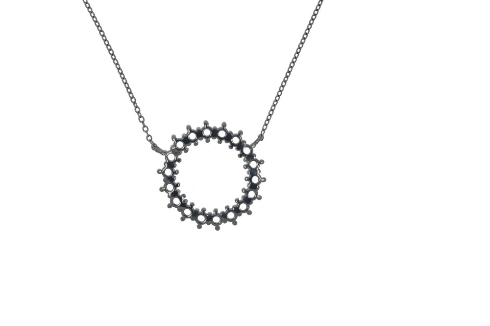 Sterling Silver Semi Mount Pendant Setting Round RD 3x3mm Circle 18" C Solid