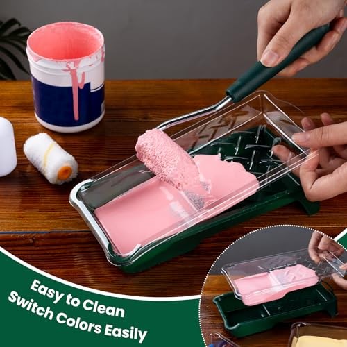 Paint Roller Kit, 12 Pack, 2 Inch Paint Roller, Mini Paint Roller with Tray