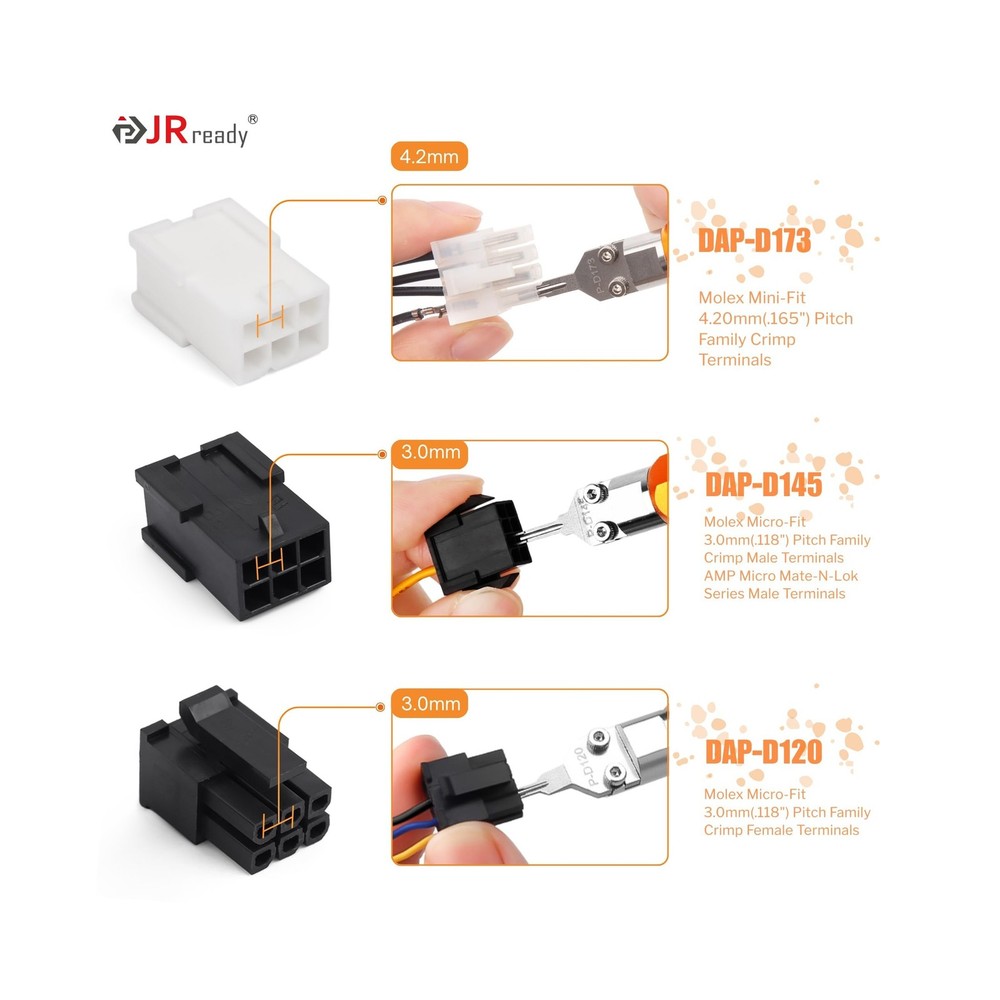 JRready ST5262 2Pcs Molex Micro Fit Extractors Microfit Terminal Release Tool...