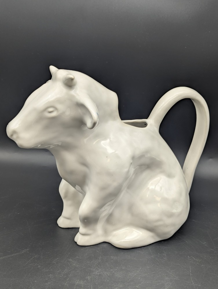 White Ceramic Bull Pitcher Pottery  Barn