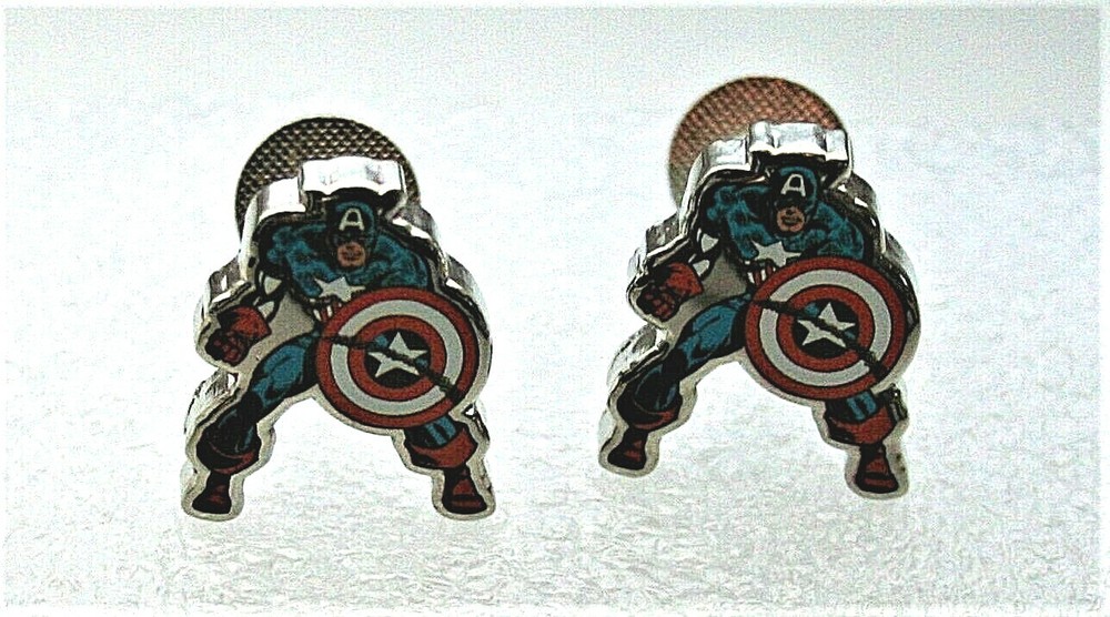 Marvel Comics Classic Captain America Standing Cufflinks New Gift Box